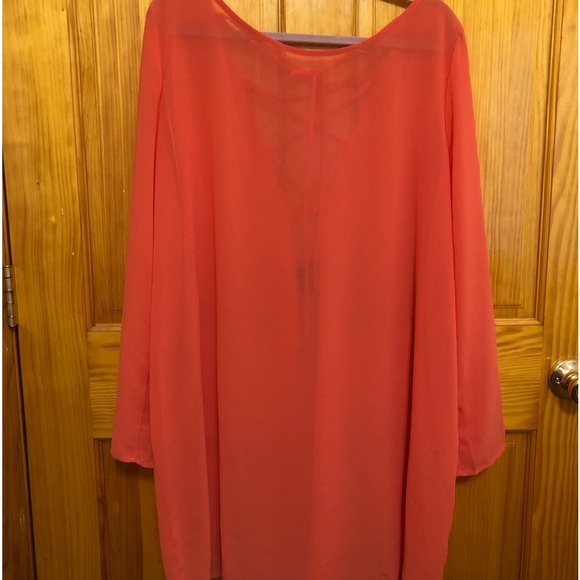 ModCloth Coral Swim Cover Up Shift Dress - Picture 6 of 7